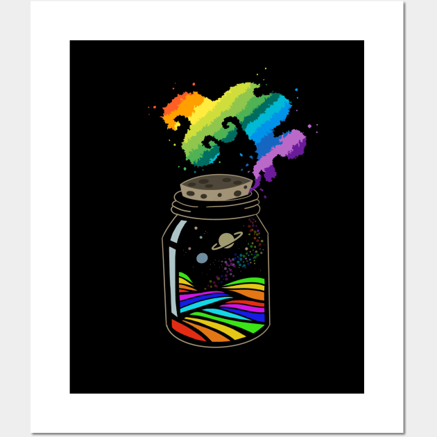 Universe in a Jar Multicoloured Design Wall Art by IceTees